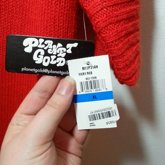 Planet Gold Women's Orange Sweater Dress -… - Picture 2 of 5